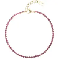 Dark Tennis Chain Bracelet 2 mm ? Pink