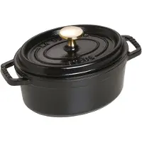 Staub La Cocotte oval gryta valurauta 1 L Musta