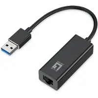 LevelOne USB-0401, Langallinen, USB, Ethernet, 1000 Mbit/s, Musta