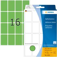 Herma 2455, Vihreä, Pyöristetty suorakulmio, Selluloosa, Paperi, 32 arkkia, 11,1 cm, 17 cm