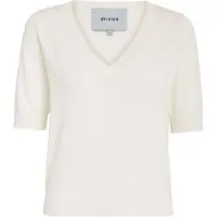 Minus Milla V-Hals Strik T-Shirt - White - XS