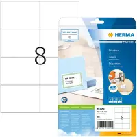 Herma 5062, Valkoinen, Itse kiinnittyvä tulostintarra, A4, Paperi, Laser/Inkjet, Kiinteä
