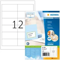 Herma 4669, Valkoinen, Itse kiinnittyvä tulostintarra, A4, Paperi, Laser/Inkjet, Kiinteä