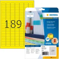 Herma 4243, Keltainen, Itse kiinnittyvä tulostintarra, A4, Paperi, Laser/Inkjet, Irroitettava