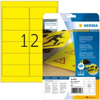 Herma 8029, Keltainen, Itse kiinnittyvä tulostintarra, A4, Laser, Kiinteä, Matta