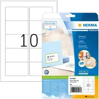 Herma 5028, Valkoinen, Itse kiinnittyvä tulostintarra, A4, Paperi, Laser/Inkjet, Kiinteä