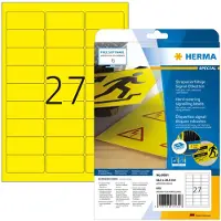 Herma 8031, Keltainen, Itse kiinnittyvä tulostintarra, A4, Laser, Kiinteä, Matta