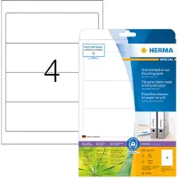 Herma 10746, Valkoinen, Itse kiinnittyvä tulostintarra, Stanssausmerkintä, Paperi, Laser/Inkjet, Kiinteä