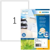 Herma 10736, Valkoinen, Itse kiinnittyvä tulostintarra, Stanssausmerkintä, Paperi, Laser/Inkjet, Kiinteä