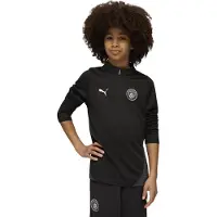 Puma Manchester City Harjoituspaita 1/4 Vetoketju - Musta/hopea Lapset - , koko 140 cm