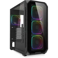 Sharkoon AK5G RGB, Midi Tower, PC, Musta, ATX, mikro ATX, Mini-ITX, Multi, Kotelotuulettimet (4044951041831)