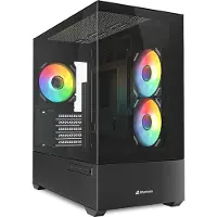 Sharkoon MK6 RGB, Midi Tower, PC, Valkoinen, mikro ATX, Mini-ITX, Pelaaminen, Multi (4044951041794)
