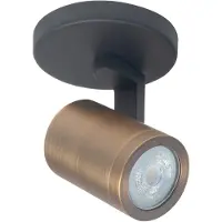 Highlight Kattovalaisin Halo, musta/messinki kiillotettu Ø 10 cm 1-valo. himmennettävä, Musta, Olohuone/ruokailutila, Metalli, Moderni