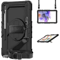 CaseOnline Hybridikuori olkahihnalla Samsung Galaxy Tab S7 FE - Musta