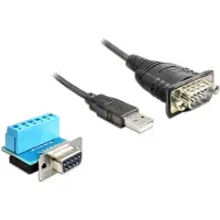 DeLOCK 62406, Musta, 0,82 m, USB A-tyyppi, DB-9, Uros, Uros