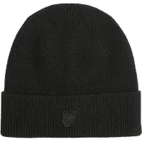 Lyle & Scott Tonal Eagle Beanie - Black - ONE SIZE