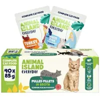 Animal Island ANIAL ISLAND Everyday Kalkkuna ja Valkoinen kalafileet liemessä - kissan märkäruoka - 40 x 85g