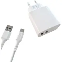 Gear 220V 2xUSB-A 3.4A, USB-C 2.0 johto 1m, laturi