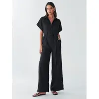 BWLDR Haalari 'ARA LINEN JUMPSUIT' musta