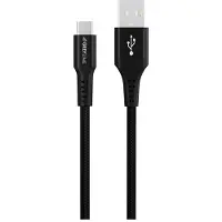 GreyLime Braided USB-A to USB-C Cable Black 3 m