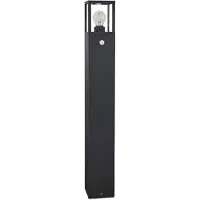 LUCANDE pylväsvalaisin Klemens, 90 cm, anturi, antrasiitti, E27 Klemens, Musta, Alumiini, Moderni