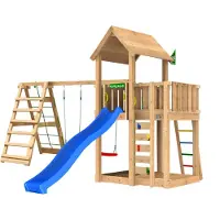 Jungle Gym Jungel Gym Mansion 2.1, Climb Module, sininen liukumäki, leikkitorni