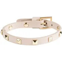 Dark Leather Stud Bracelet Mini Sand