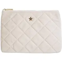 Dark Velvet Quilted Small Pouch Sand
