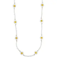 Timi Of Sweden Flower Daisy Enamel Necklace