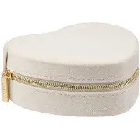 Dark Velvet Heart Jewellery Box Sand