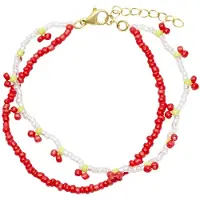 Timi Of Sweden Cherry Bead Bracelet Double