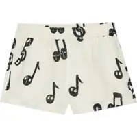 Mini Rodini Note Aop Muslin Shorts - White - 116/122