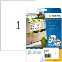 Herma 10911, Valkoinen, Itse kiinnittyvä tulostintarra, A4, Paperi, Laser/Inkjet, Kiinteä