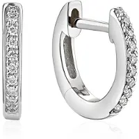 Lykken Elegance valkokultaiset timanttikorvakorut 9.8mm