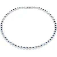 Swarovski Ketju 'Una' taivaansininen / hopea / läpinäkyvä
