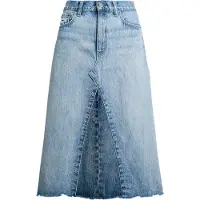 Ralph Lauren Paneled Denim A-Line Skirt - Blue - 27