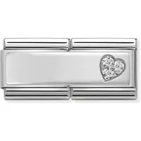 Nomination Silvershine Double Heart with CZ 330731-09
