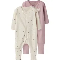 Name it Nbfnightsuit 2P Zip Ff Heart Noos - Pink - 62