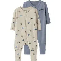 Name it Nbmnightsuit 2P Zip Ff Airplane Noos - Blue - 74