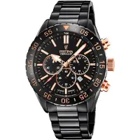 Festina Miesten kello F20577-1 Ceramic Musta/Teräs Ø44 mm