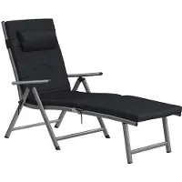 Songmics Taitettava kansituoli mustaa alumiinia, 150 kg