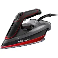 Braun TexStyle 5 SI 5057 RD, Höyrysilitysrauta, Keraaminen pohjalevy, 2 m, 220 g/min, Musta, Punainen, 50 g/min
