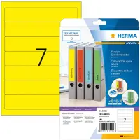 Herma 5091, Keltainen, Itse kiinnittyvä tulostintarra, A4, Paperi, Laser/Inkjet, Kiinteä