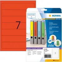 Herma 5092, Punainen, Itse kiinnittyvä tulostintarra, A4, Paperi, Laser/Inkjet, Kiinteä