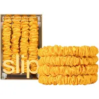 Slip Pure Silk Skinny Scrunchies Golden Hiuslenkki 4 kpl