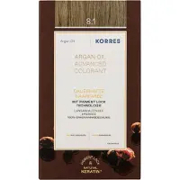 Korres arganöljy pitkälle kehitetty hiusväri Ash Light Blonde / vaaleanblondi tuhka 8.1 Hiusväri 1 kpl