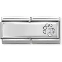 Nomination Silvershine Double Paw Print with CZ 330731-13