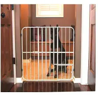 Carlson - Pet Gate Big Tuffy Expandable With Small Pet Door, L 66-107 cm x K 81 cm - Valkoinen - Koirat - Koiran kuljetushäkit ja -laukut - Pentuaitaukset ja Koiraportit