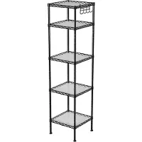 Songmics Metallinen olohuoneen hylly 30 x 30 x 123,5 cm, musta