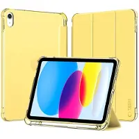 TechProtection iPad 2022/2025 SmartCase Pen Hybrid Tri-Fold Folio -kotelo - Kristallikeltainen